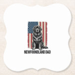 Newfoundland Dad Patriotic Dog Vintage Paper Coaster<br><div class="desc">Newfoundland Dad Patriotic Dog Vintage</div>