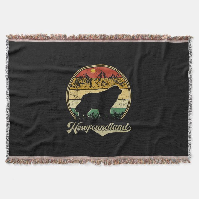 Newfoundland design | funny gift for dog lover throw blanket (Front)