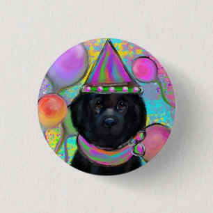 Newfoundland Dog        1 Inch Round Button