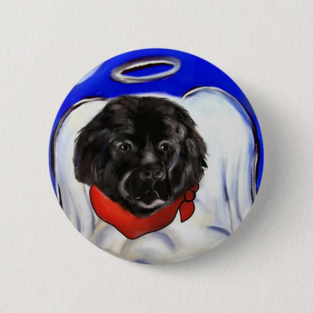 Newfoundland Dog 2 Inch Round Button (Front)