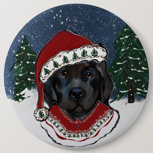 Newfoundland Dog   6 Inch Round Button (Front)
