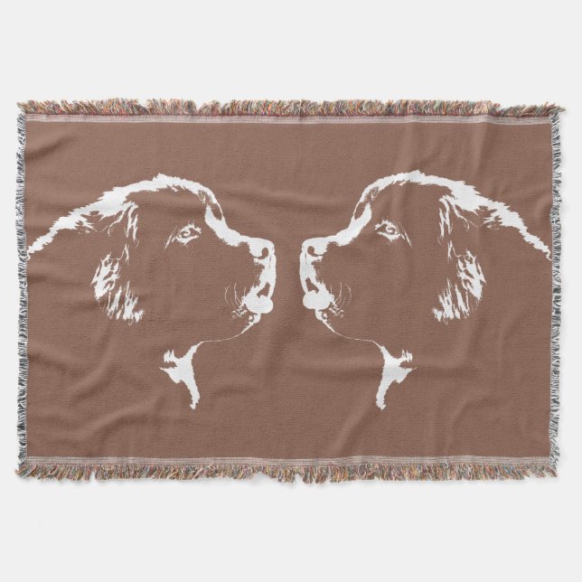 Newfoundland Dog Blanket Puppy Dog Throw Blanket (Front)