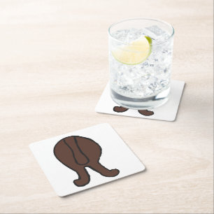 newfoundland dog brown hiney square paper coaster