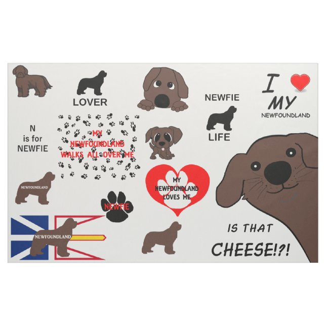 Newfoundland Dog Brown Is That Cheese Fabric (Yard)