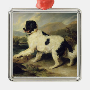 Newfoundland Dog Called Lion, 1824 (oil on canvas) Metal Ornament