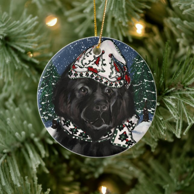 Newfoundland Dog   Ceramic Ornament (Tree)