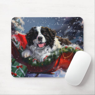 Newfoundland Dog Christmas Festive Mouse Pad