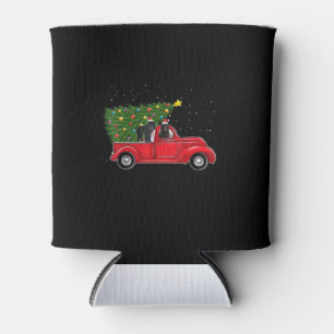 Newfoundland Dog Christmas On Red Car Truck Xmas Can Cooler