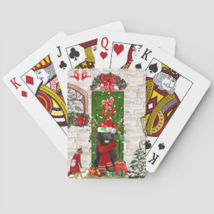 Newfoundland Dog Christmas Playing Cards