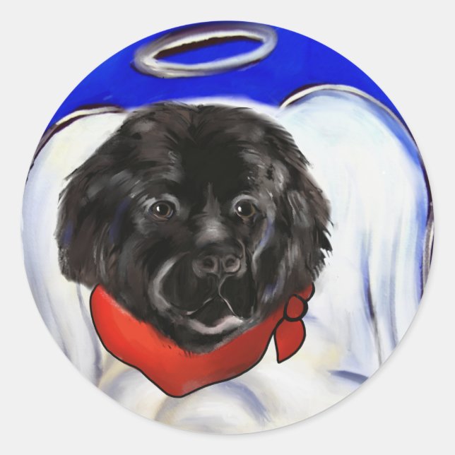 Newfoundland Dog Classic Round Sticker (Front)