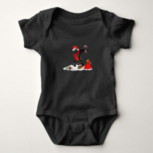 Newfoundland Dog Dabbing Funny Christmas Baby Bodysuit