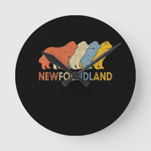 Newfoundland dog   dog lovers   valentines gift round clock
