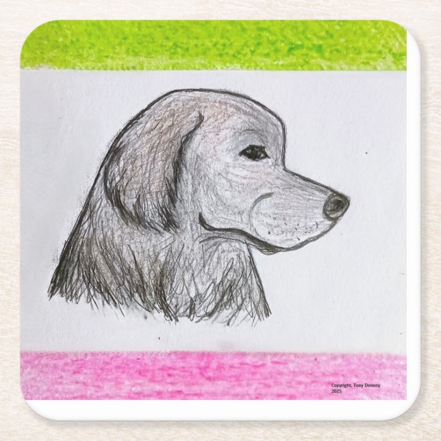 Newfoundland dog drink coaster (Front)