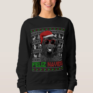 Newfoundland Dog Feliz Navidog Funny Christmas Sweatshirt