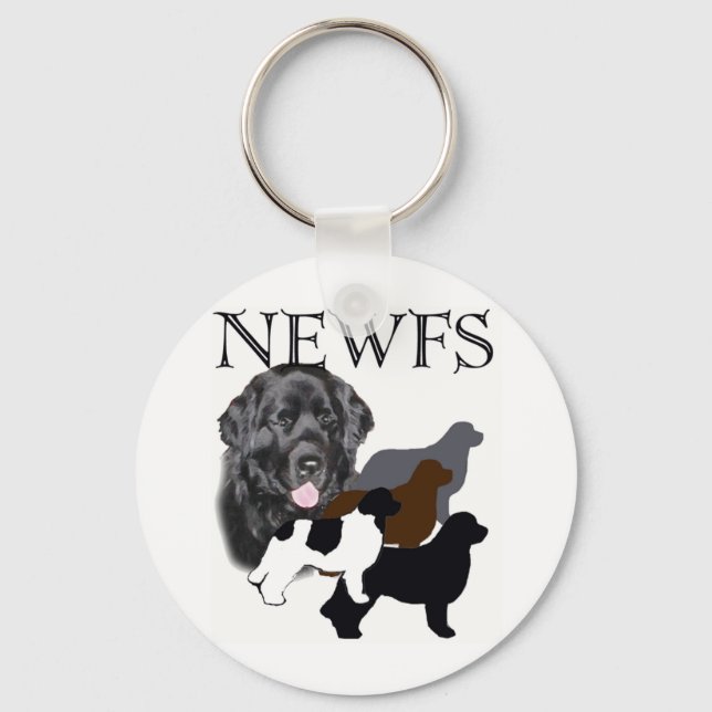 Newfoundland dog four colours keychain (Front)