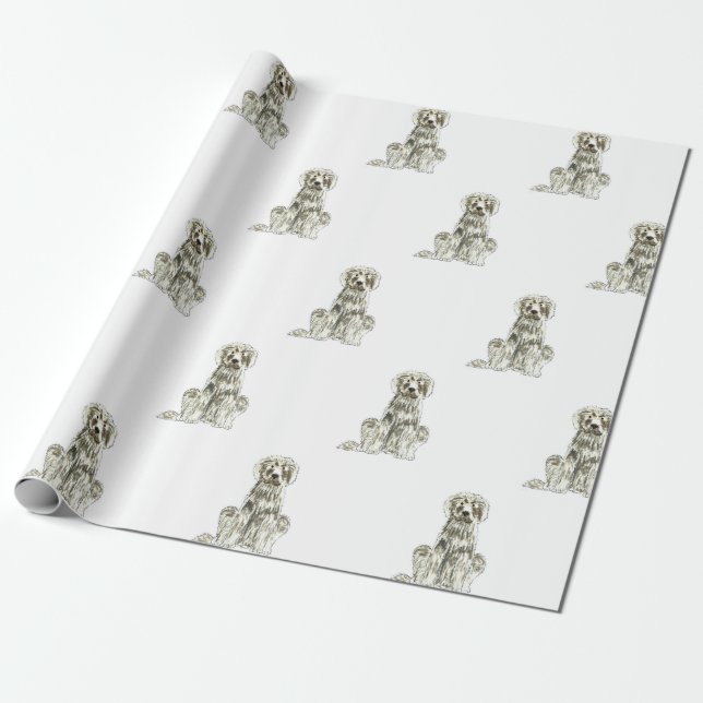 Newfoundland Dog Gift Wrapping Paper (Unrolled)