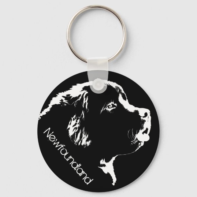 Newfoundland Dog Keychain Custom Pup Dog Keychain (Front)