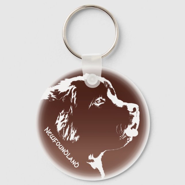 Newfoundland Dog Keychain Custom Pup Dog Keychain (Front)