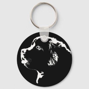 Newfoundland Dog Keychain Newfoundlander Art Gift