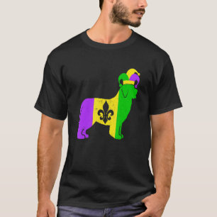 Newfoundland Dog Mardi Gras Carnivals Funny Puppy  T-Shirt