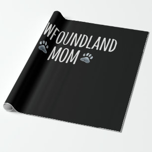 Newfoundland dog mom dog lover paws gift wrapping paper