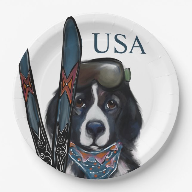 NEWFOUNDLAND DOG  PAPER PLATE (Front)