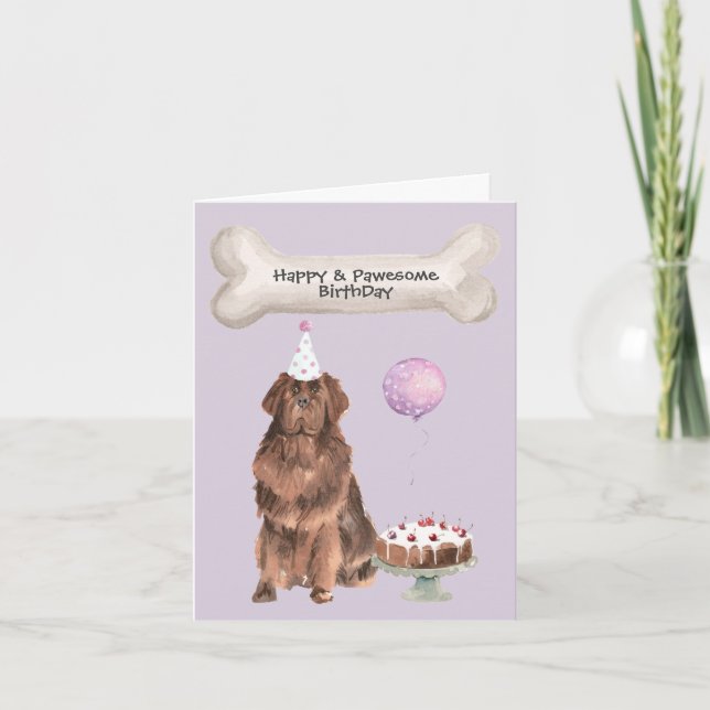 Newfoundland Dog Party Holiday Card (Front)