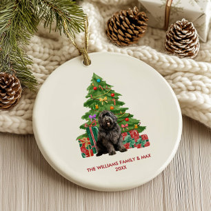 Newfoundland Dog Personalized Christmas Ceramic Ornament