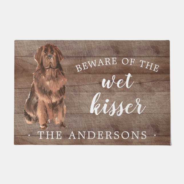 Newfoundland Dog Personalized Door Mat (Front)