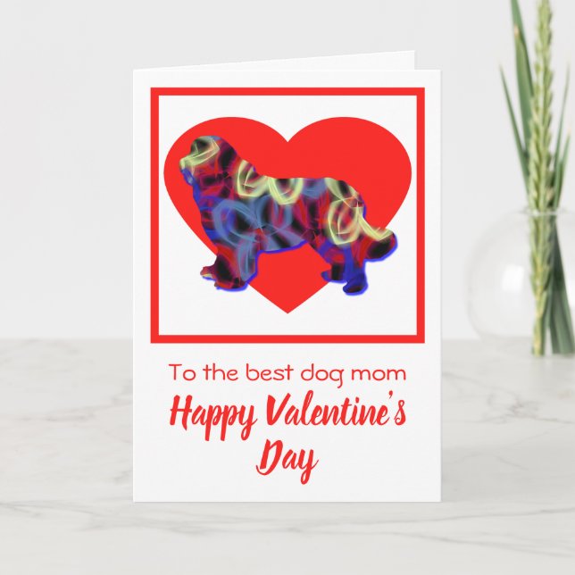 Newfoundland Dog Red Valentine’s Day Greeting Card (Front)