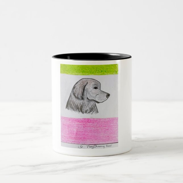 newfoundland dog republic flag of newfoundland Two-Tone coffee mug (Center)