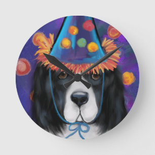 Newfoundland Dog Round Clock