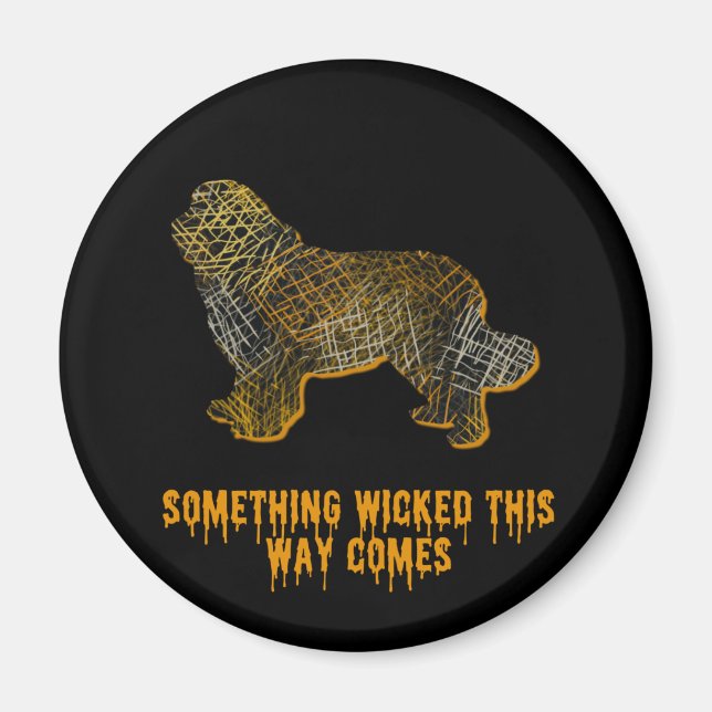 Newfoundland Dog Silhouette Fun Halloween Magnet (Front)