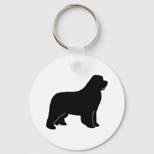 Newfoundland dog silhouette keychain