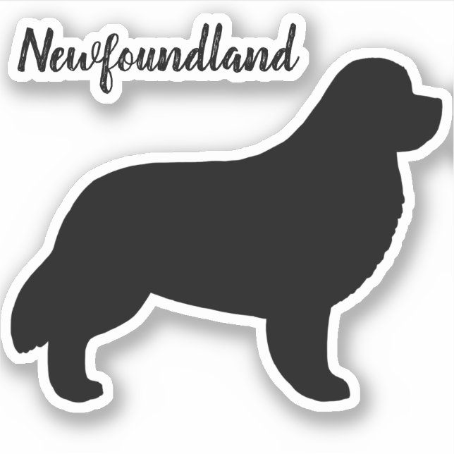 Newfoundland Dog Silhouette Newf Vinyl Sticker (Front)