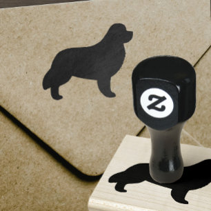 Newfoundland Dog Silhouette Rubber Stamp