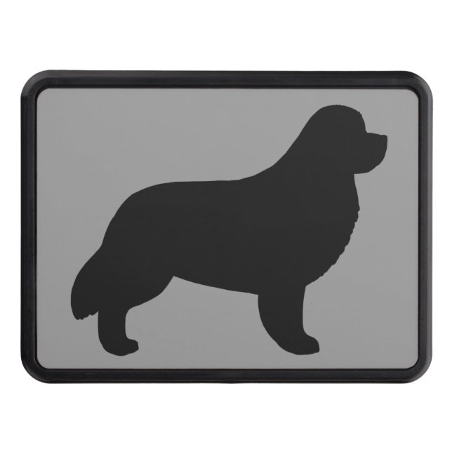 Newfoundland Dog Silhouette Trailer Hitch Cover (Front)