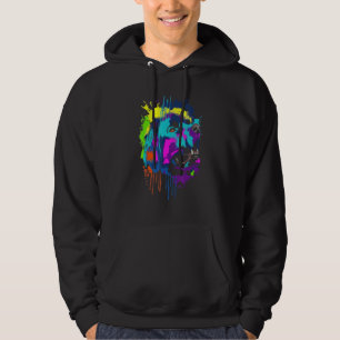 Newfoundland Dog Splash Art Colorful Hoodie