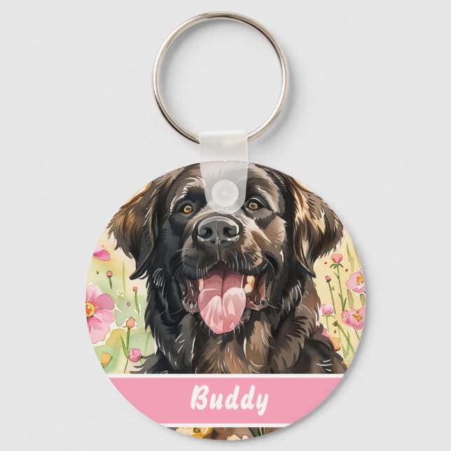 Newfoundland Dog Tag – Custom Info Keychain (Front)