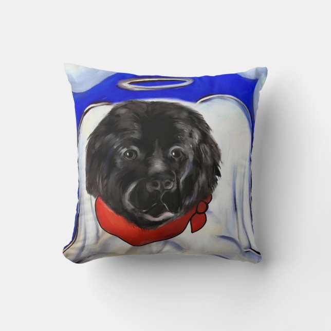 Newfoundland Dog Throw Pillow (Front)