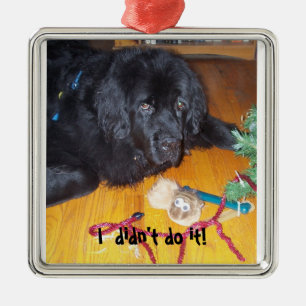 Newfoundland dog tree ornamnet metal ornament