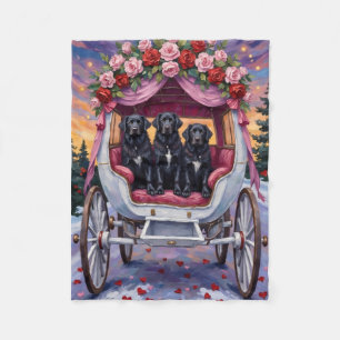 Newfoundland Dog Valentine's Day Fleece Blanket