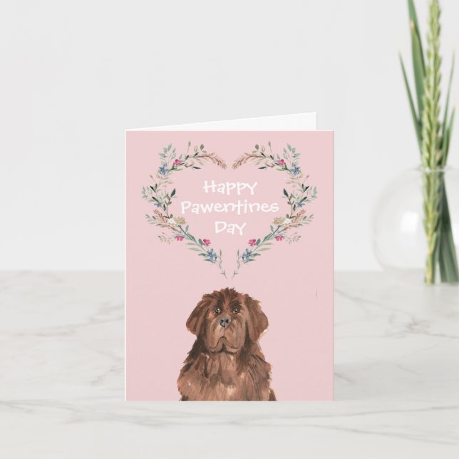 Newfoundland Dog Valentines Holiday Card (Front)