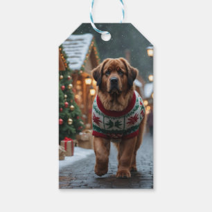 Newfoundland Dogs Christmas Snow Holiday Gift Tags