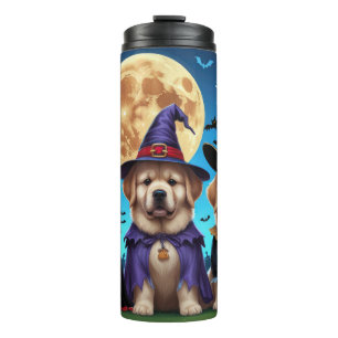 Newfoundland Dogs Pumpkin Halloween Funny  Thermal Tumbler