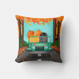Newfoundland Fall Pumpkin Throw Pillow