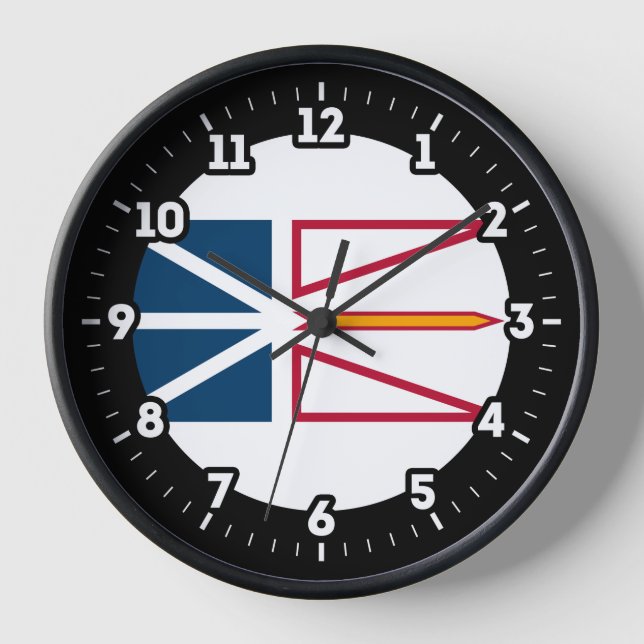 Newfoundland Flags Graphic Dial Clock (Front)
