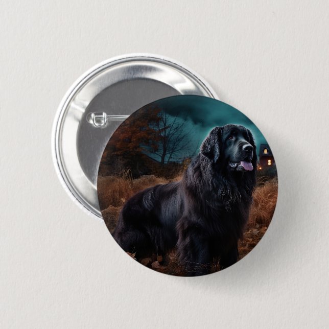 Newfoundland Halloween Scary  2 Inch Round Button (Front & Back)