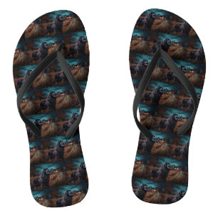 Newfoundland Halloween Scary Flip Flops
