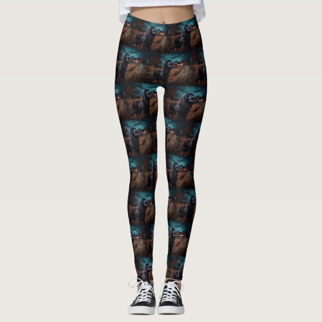 Newfoundland Halloween Scary  Leggings (Front)